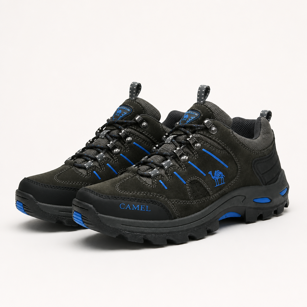 Duncan | Mens Waterproof Leather Walking Hiking Shoes, Grey 2