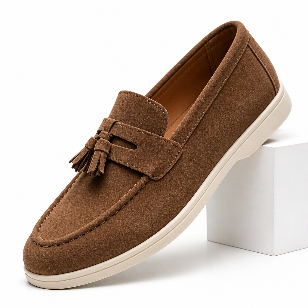 Fabian | Mens Leather Loafers Slip on Driving Casual Shoes Brown 6 packshot