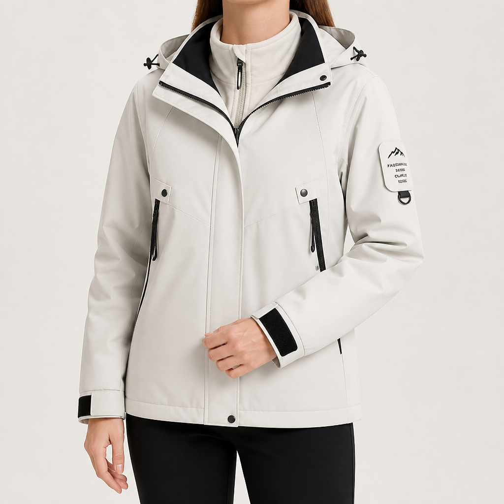 Rowan | Womens Waterproof 3 in 1 Hooded Jacket, Ivory White