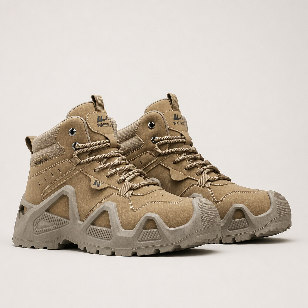 Edmund | Mens Water Resistant Hiking Walking Boots, Khaki