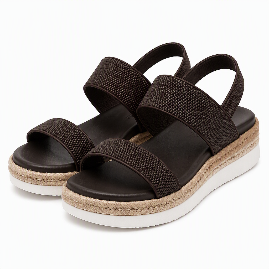 Talise | Womens Espadrille Wedge Fisherman Closed Toe Summer Sandals Dark Brown packshot