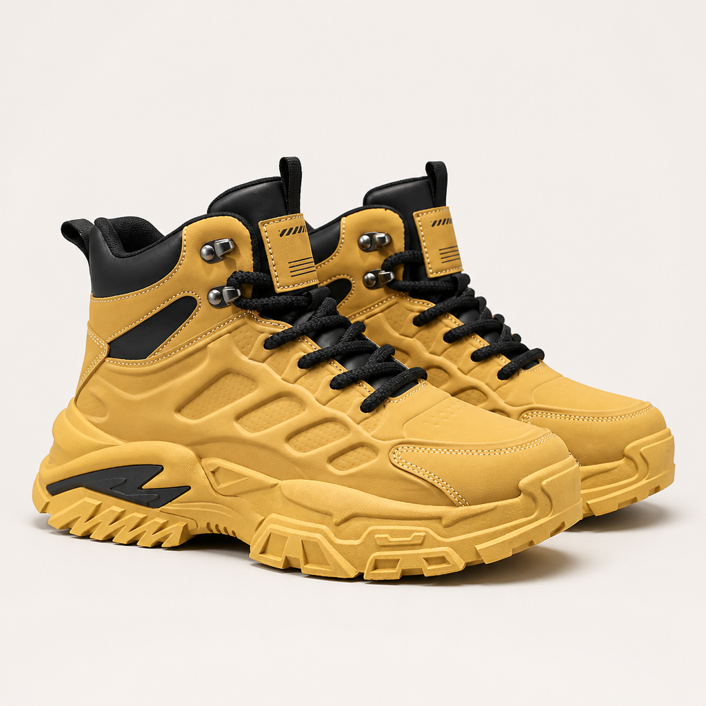 Julian | Mens Hiking Walking Boots, Yellow