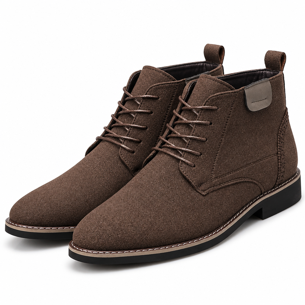 Alden | Mens Chelsea Boots Casual Lace Up Business Ankle Boots Dark Brown packshot