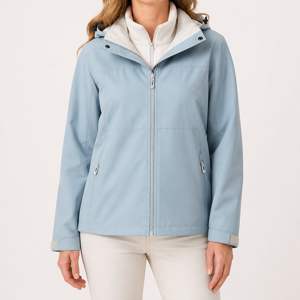 Imogen | Womens Waterproof Hooded 3-in-1 Jacket Fleece Lined, Sky Blue
