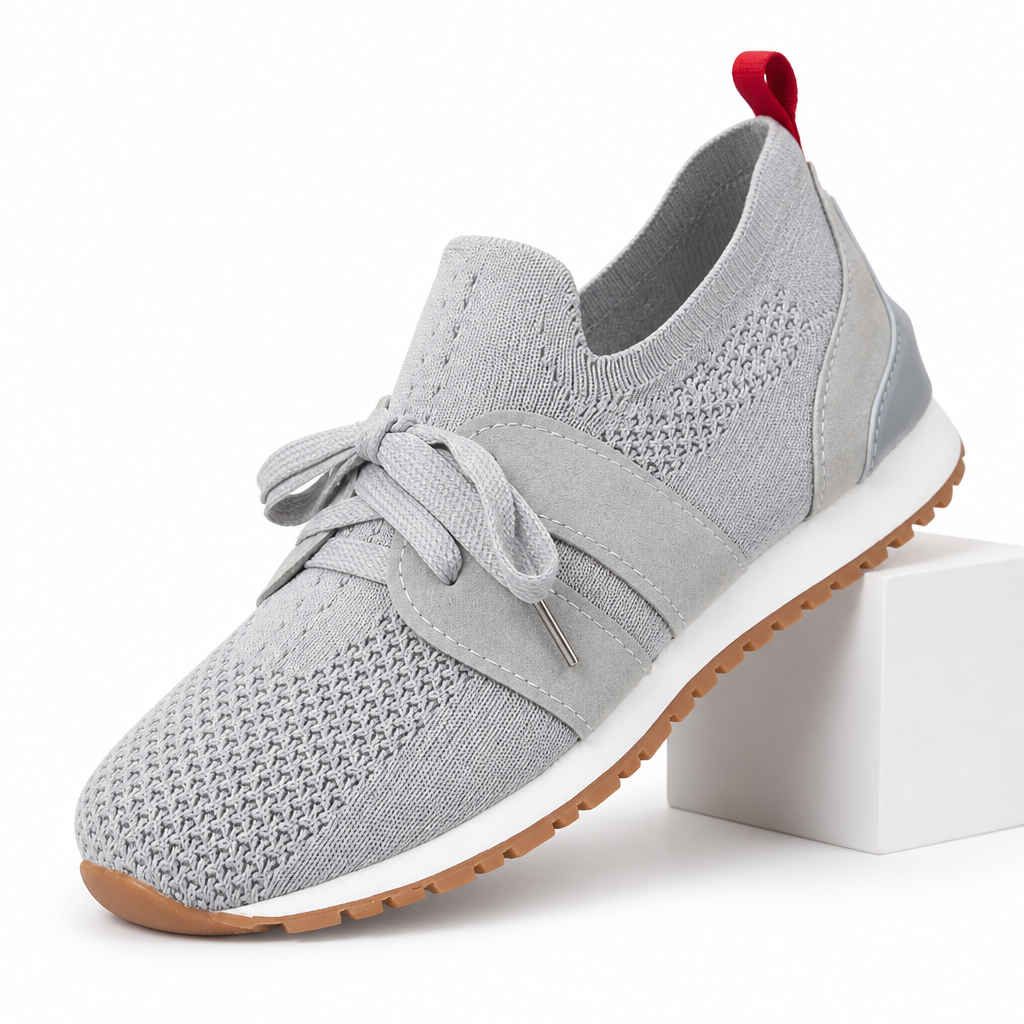 Ottilie | Womens Trainers Chunky Platform Knit Mesh Casual Shoes Light Gray packshot