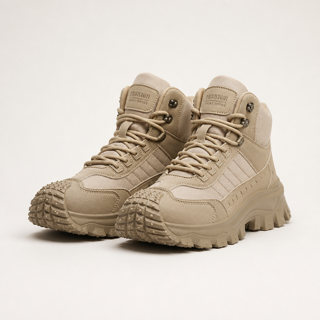 Bennett | Mens Lace Up Tactical Hiking Boots, Khaki