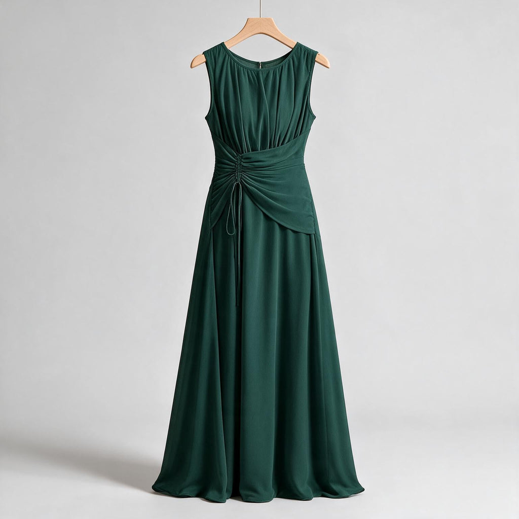 Odette | A Line Chiffon Maxi Wedding Guest Summer Dresses on hanger