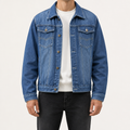 Nathaniel | Mens Fleece Lined Denim Jacket, Dark Blue