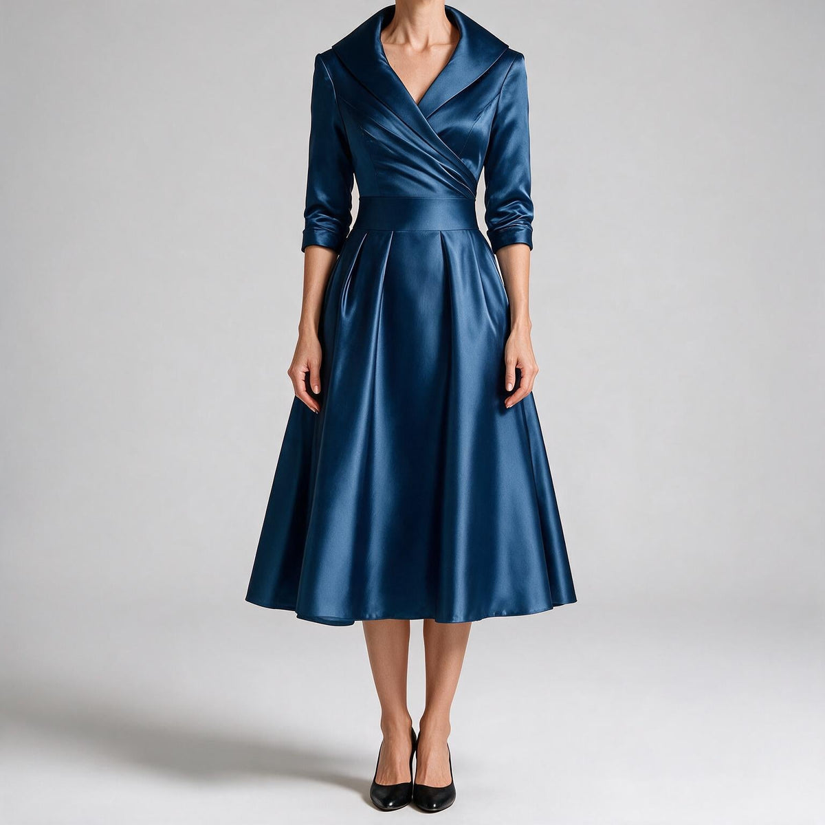 Verena | Womens Wedding Guest Dresses Long Sleeve Maxi Elegant Evening Dress Blue