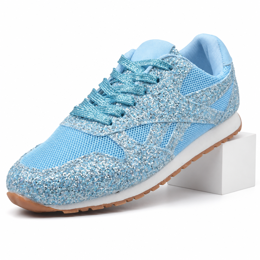 Hedda | Womens Trainers Casual Leather Lace Up Shoes Light Blue packshot