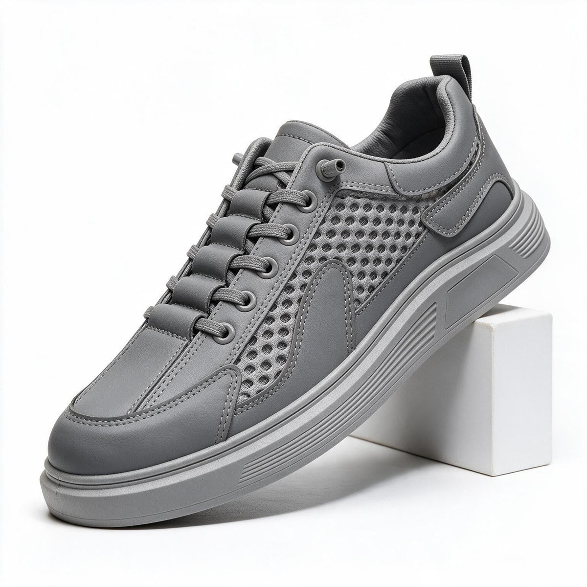 Conrad | Mens Trainers Sports Shoes Breathable Mesh Casual Running Sneakers Grey packshot