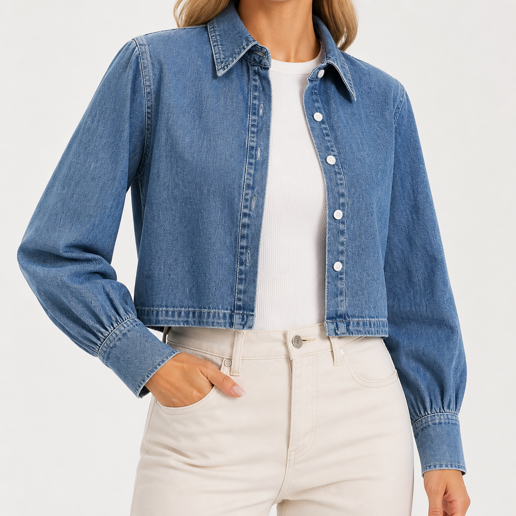 Marguerite | Womens Washed Denim Jacket, Blue