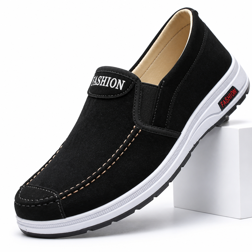 Cedric | Mens Canvas Work Shoes Breathable Lightweight Non Slip Shoes Black 2 packshot