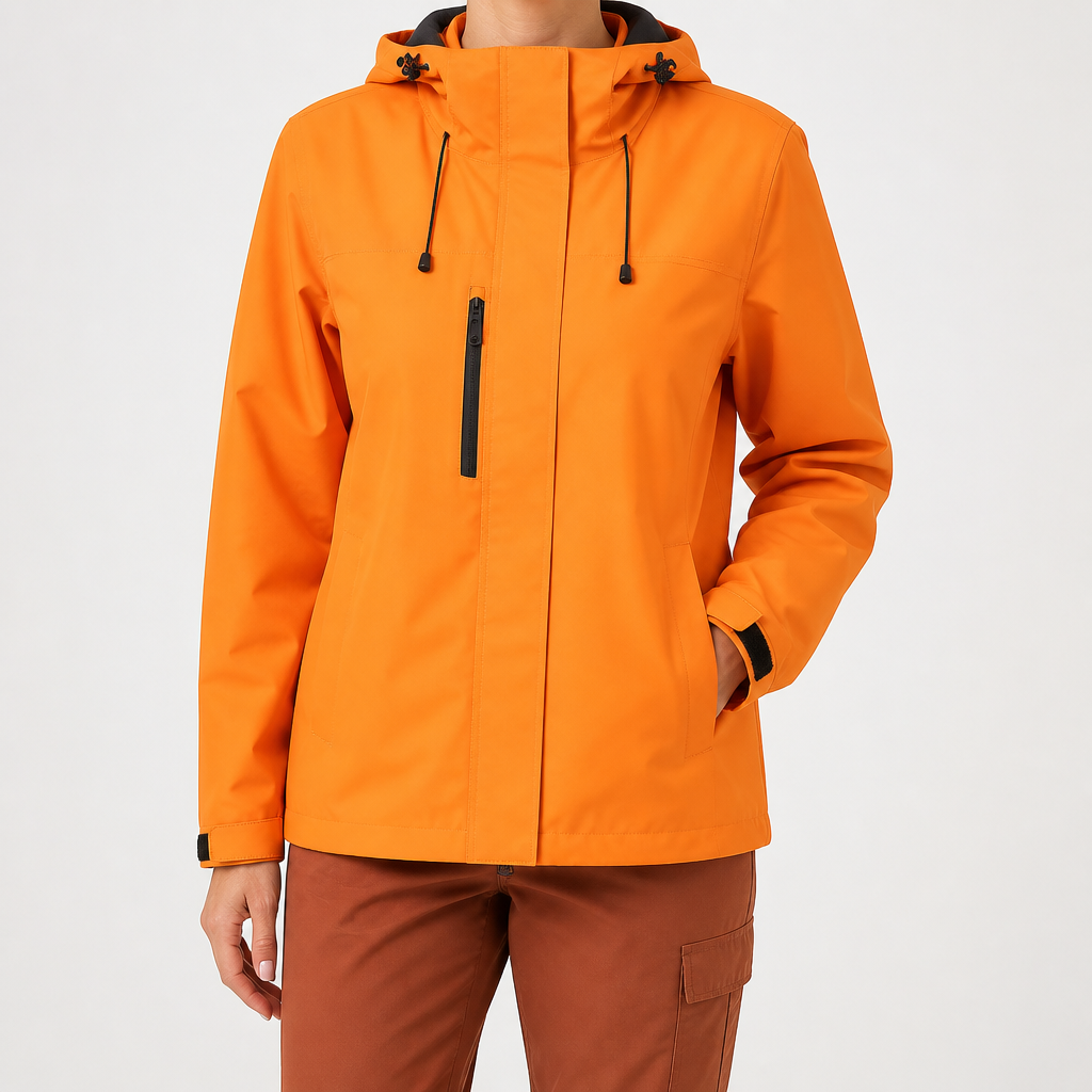 Sylvie | Womens Waterproof Windproof 3 In 1 Jacket, Orange