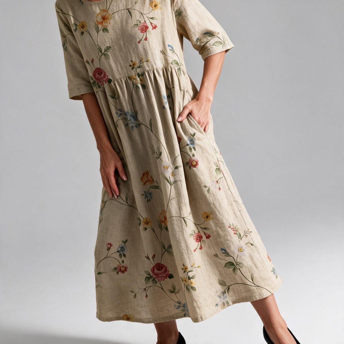 Rosanna | Womens Wedding Guest Dresses Summer V Neck Loose Printed Dress