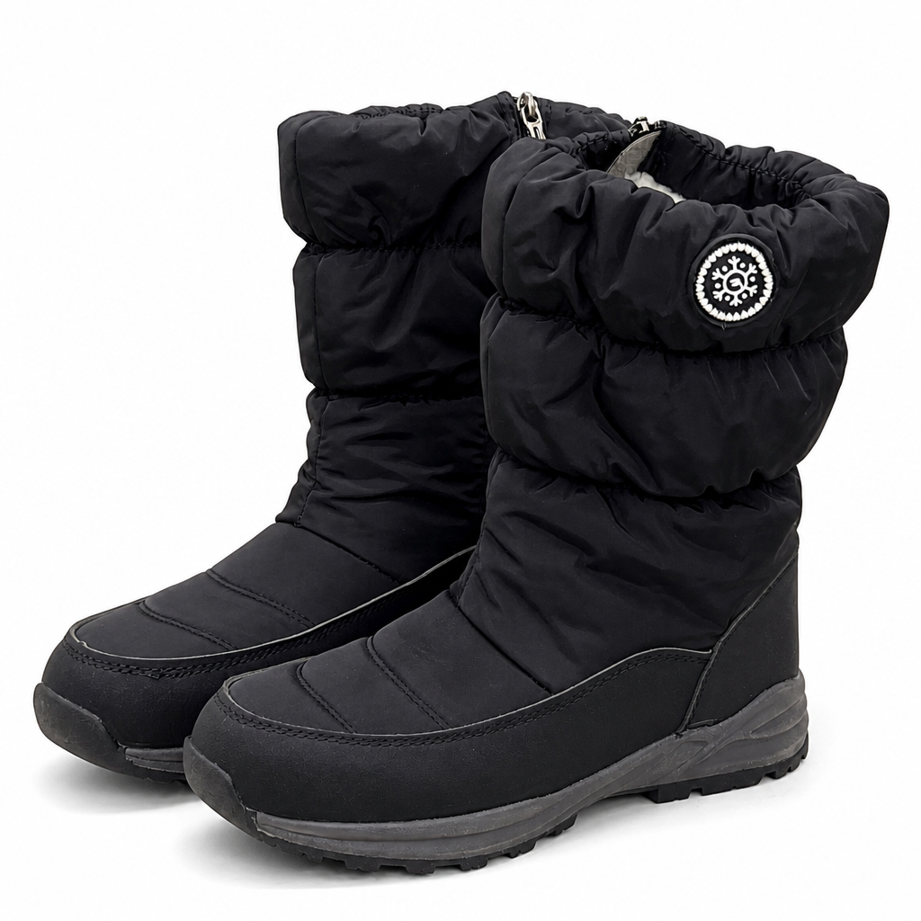 Conrad | Mens Snow Boots Fleece Lined Warm Non Slip Winter Boots Black packshot