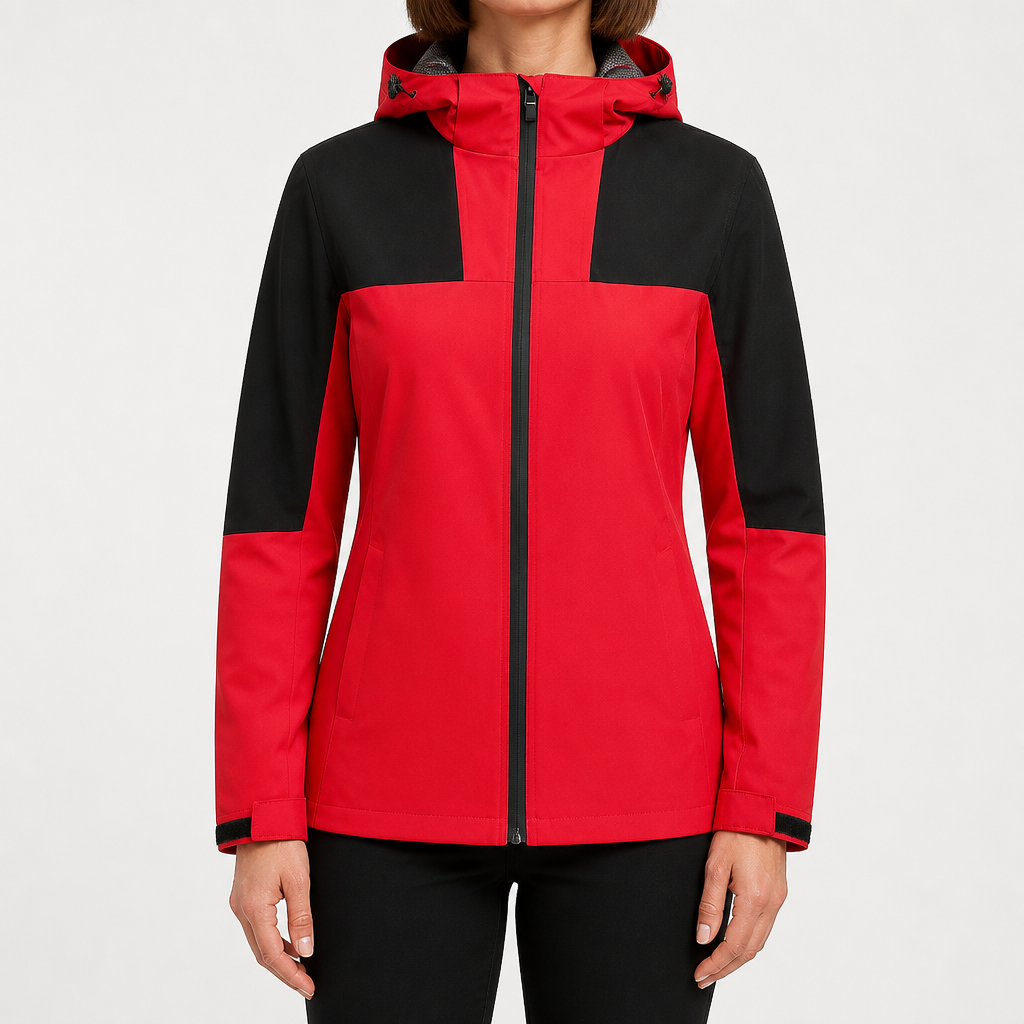 Beatrice | Womens Waterproof Hooded Softshell Jacket, Red