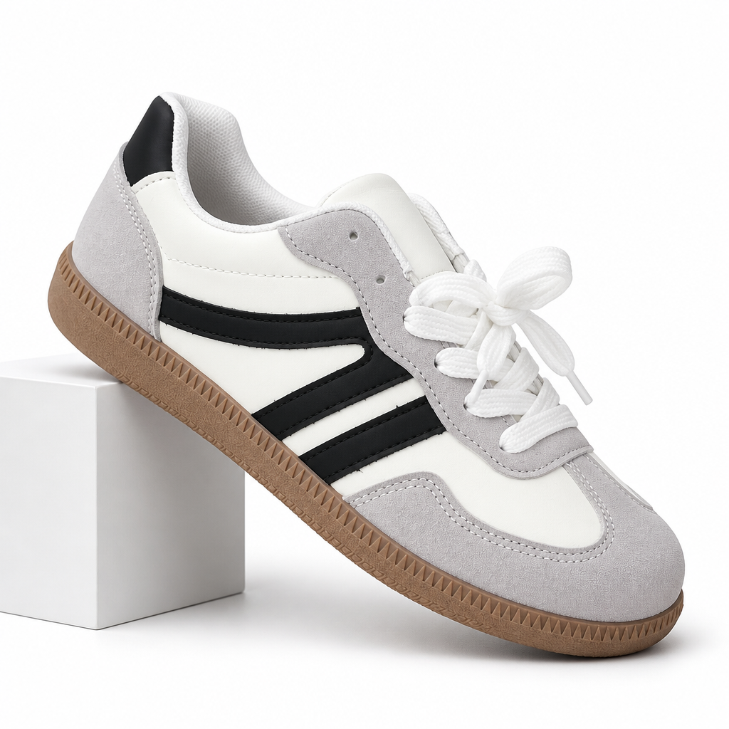 Ozias | Womens Trainers Running Shoes Sports Retro Lace Up Shoes Black 3 packshot