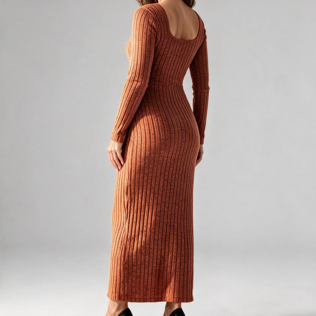 Aviana | Womens Jumper Dress Maternity Knit Long Sleeve Ribbed Dress