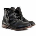 Odette | Womens Block Heel Zip Ankle Boots Combat Platform Booties Black packshot