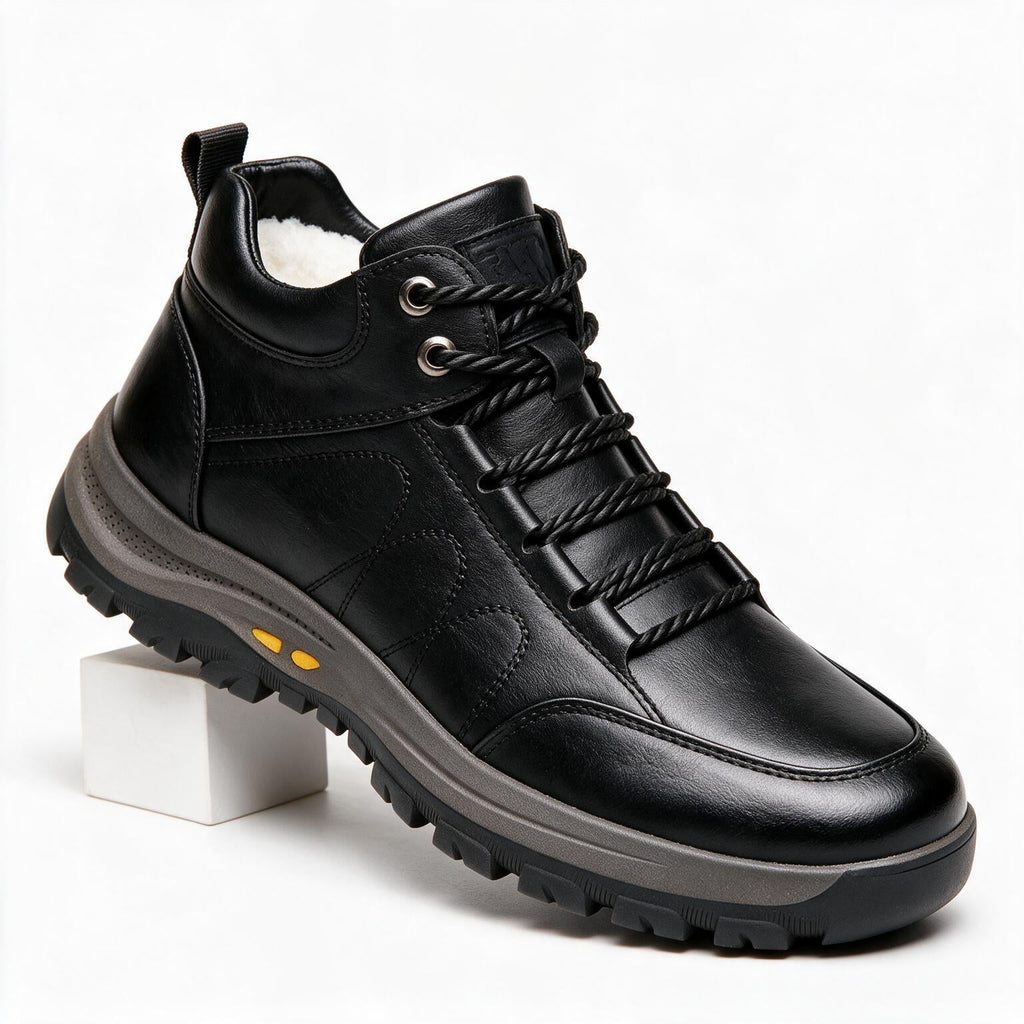 Ryder | Mens Trainers Hiking Sports Shoes Casual Black Brown Walking Shoes Black packshot