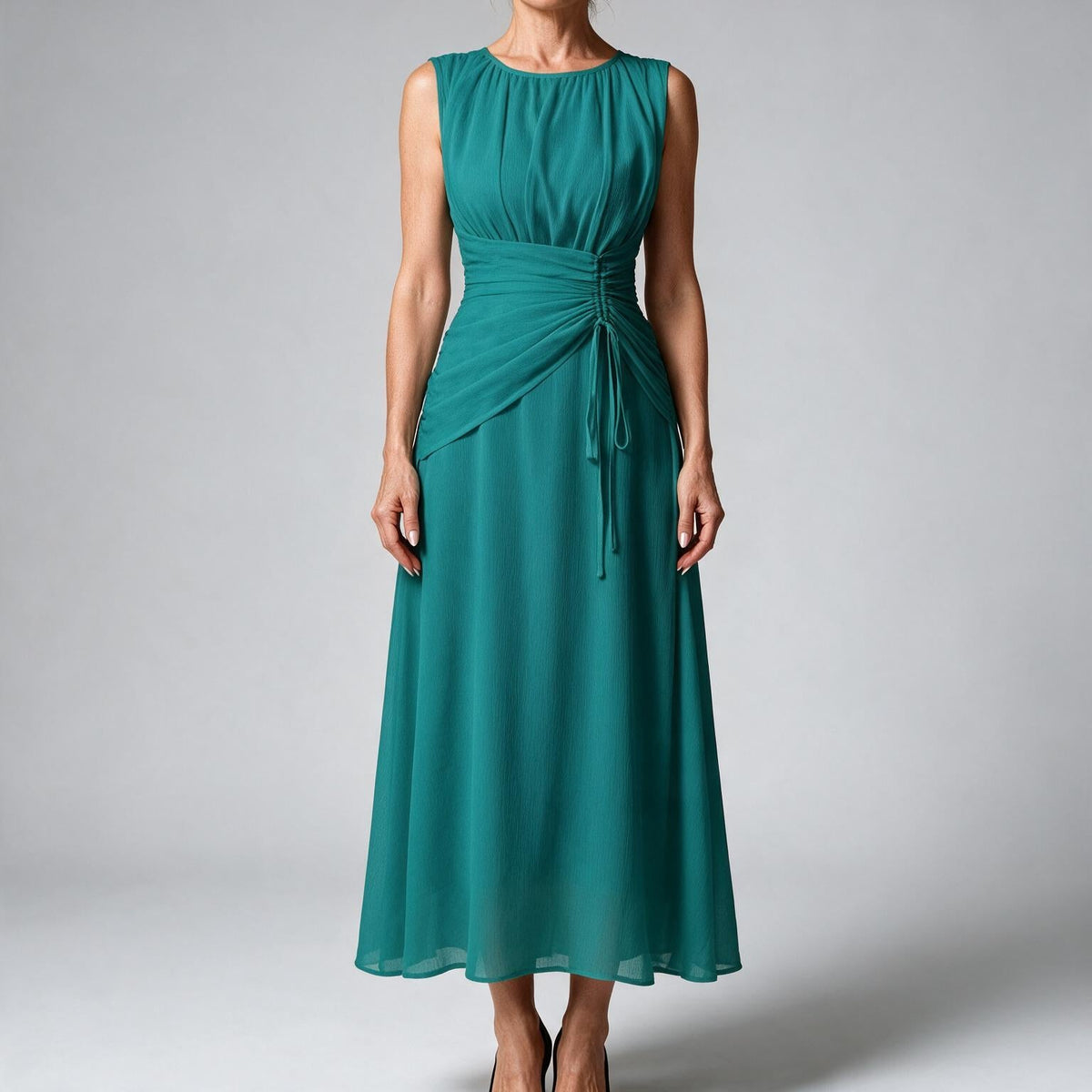Odette | A Line Chiffon Maxi Wedding Guest Summer Dresses Green