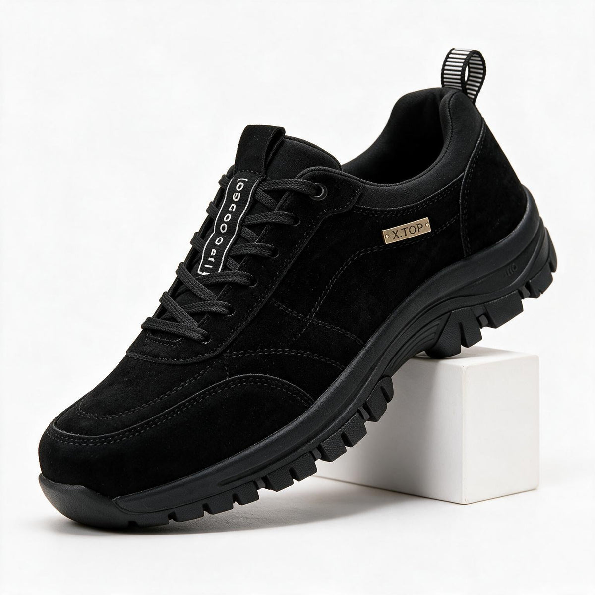 Boone | Mens Waterproof Non Slip Outdoor Work Trainers Shoes Black packshot