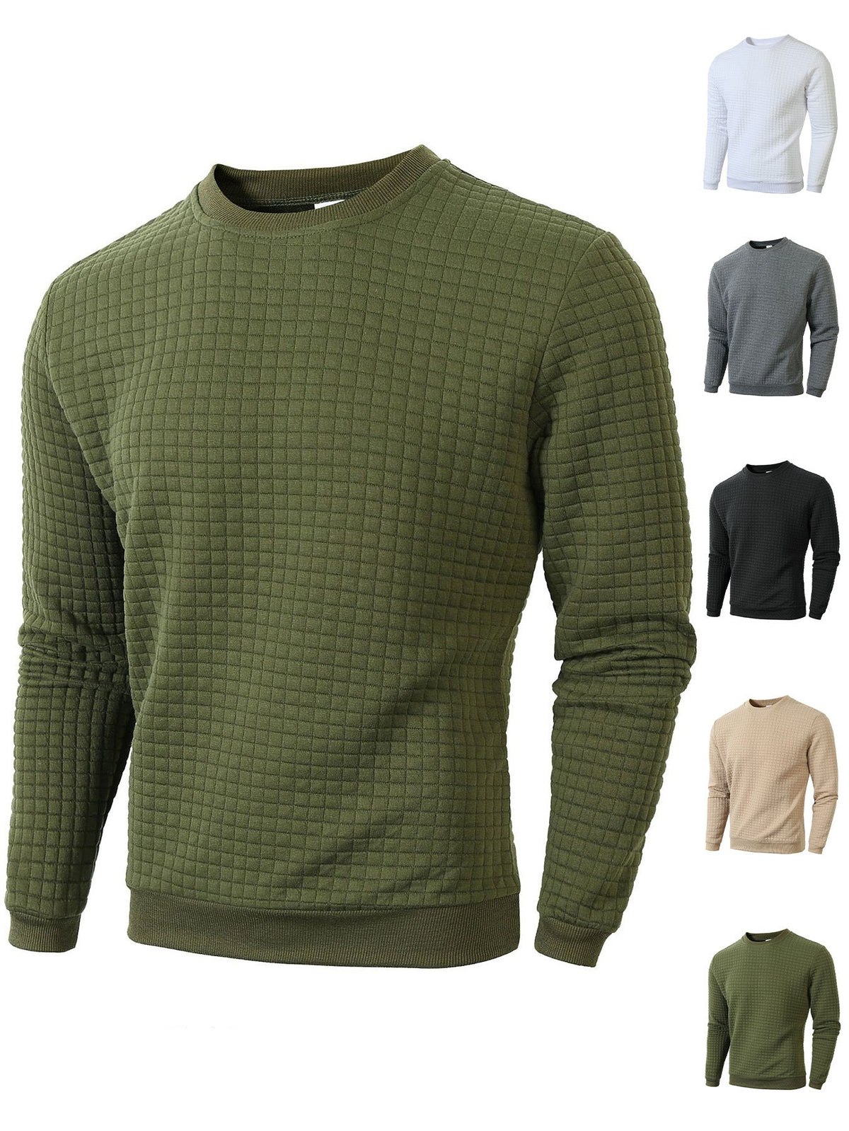 Reuben | Mens Checkered Crewneck Sweatshirt - 2
