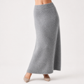 Reuben | Womens Knitted Two Piece Set Jumper Skirt V Neck Loungewear Set, Gray