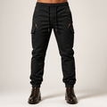 Rhett | Mens Slim Fit Pocket Cargo Work Trousers Pants, Black