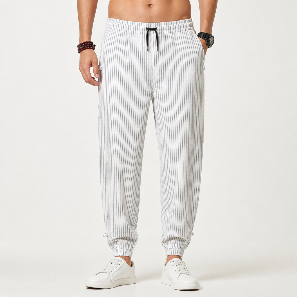 Roderick | Mens Linen Trousers Cotton Casual Tapered Trousers, Priority Delivery After Collection