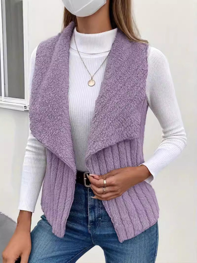 Rosa | Womens Fleece Sleeveless Vest Jacket, Purple