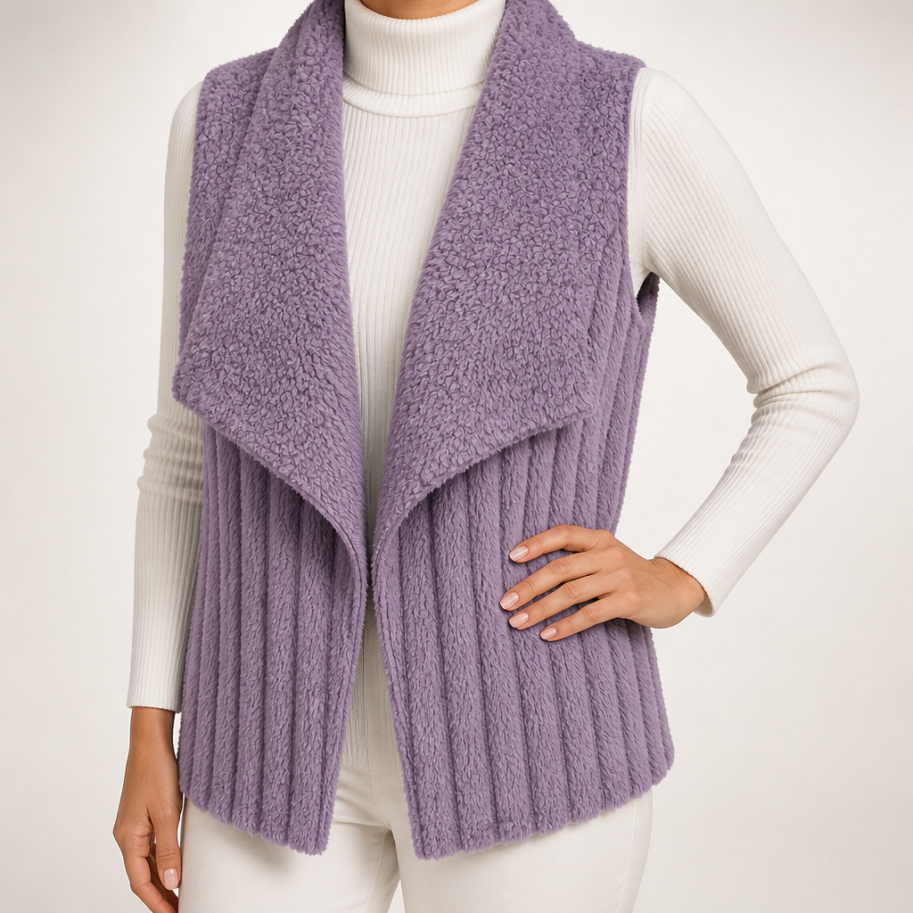 Rosa | Womens Fleece Sleeveless Vest Winter Autumn Gilet Jacket, Purple