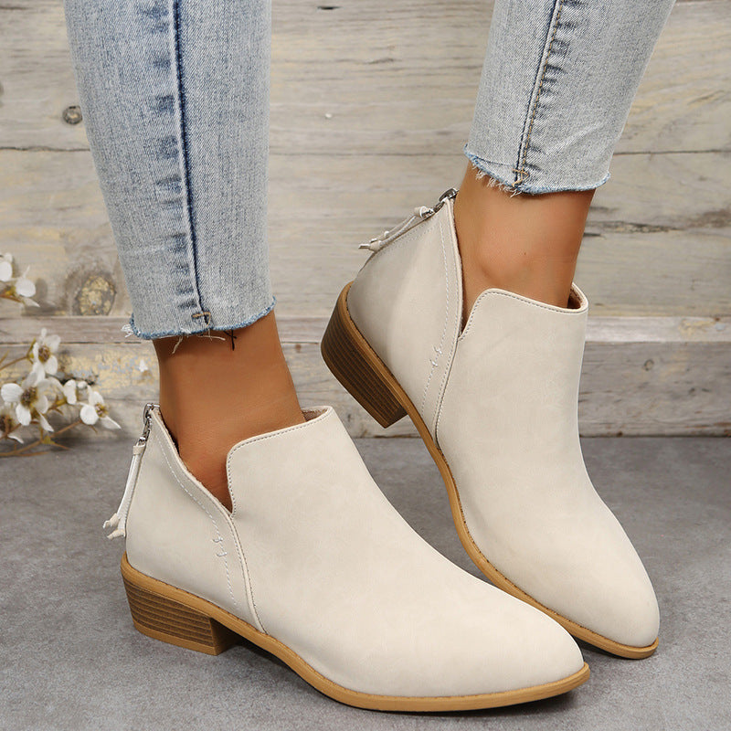 Rosalie | Womens Pointed Toe Block Heel Court Shoes On Pumps - Cream White
