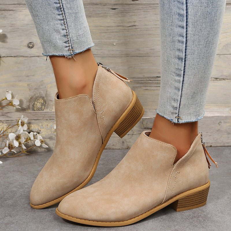 Rosalie | Womens Pointed Toe Block Heel Court Shoes On Pumps - Khaki
