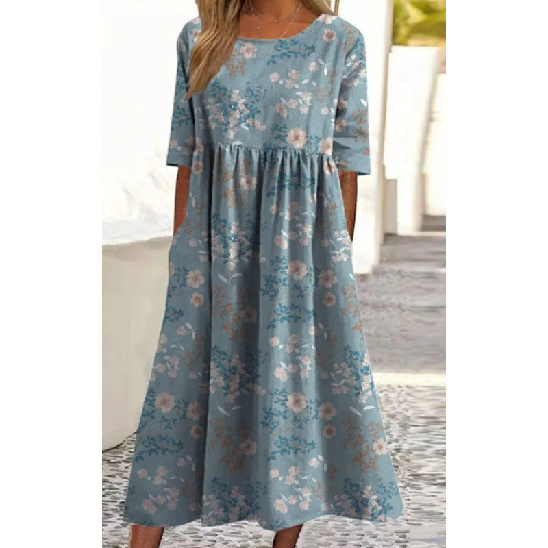 Rosanna | Womens V Neck Loose Printed Summer Wedding Guest Dresses - 10