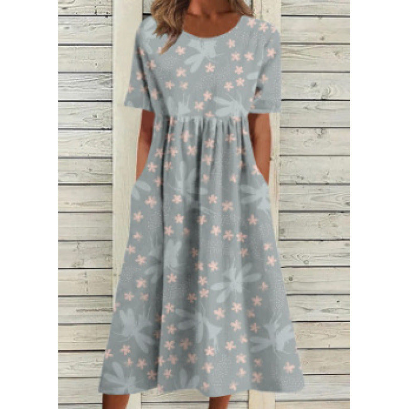 Rosanna | Womens V Neck Loose Printed Summer Wedding Guest Dresses - 13