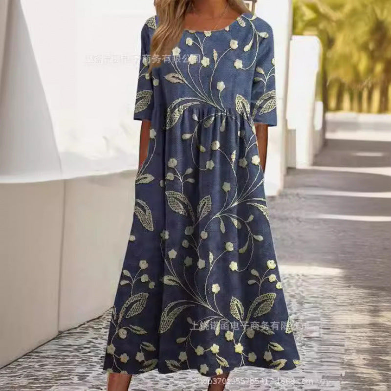 Rosanna | Womens V Neck Loose Printed Summer Wedding Guest Dresses - 2