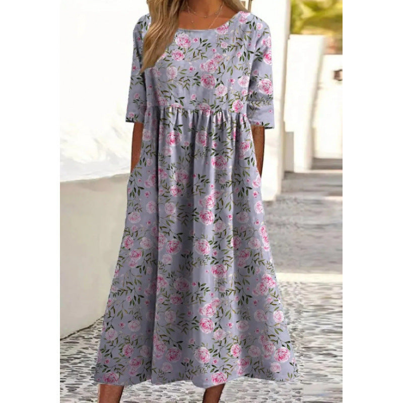 Rosanna | Womens V Neck Loose Printed Summer Wedding Guest Dresses - 6
