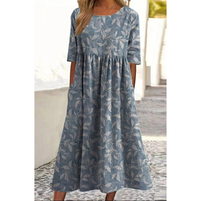 Rosanna | Womens V Neck Loose Printed Summer Wedding Guest Dresses - 8