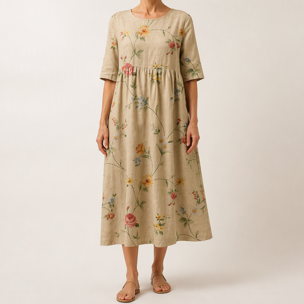 Rosanna | Womens Wedding Guest Dresses Summer V Neck Loose Printed Dress, Multi