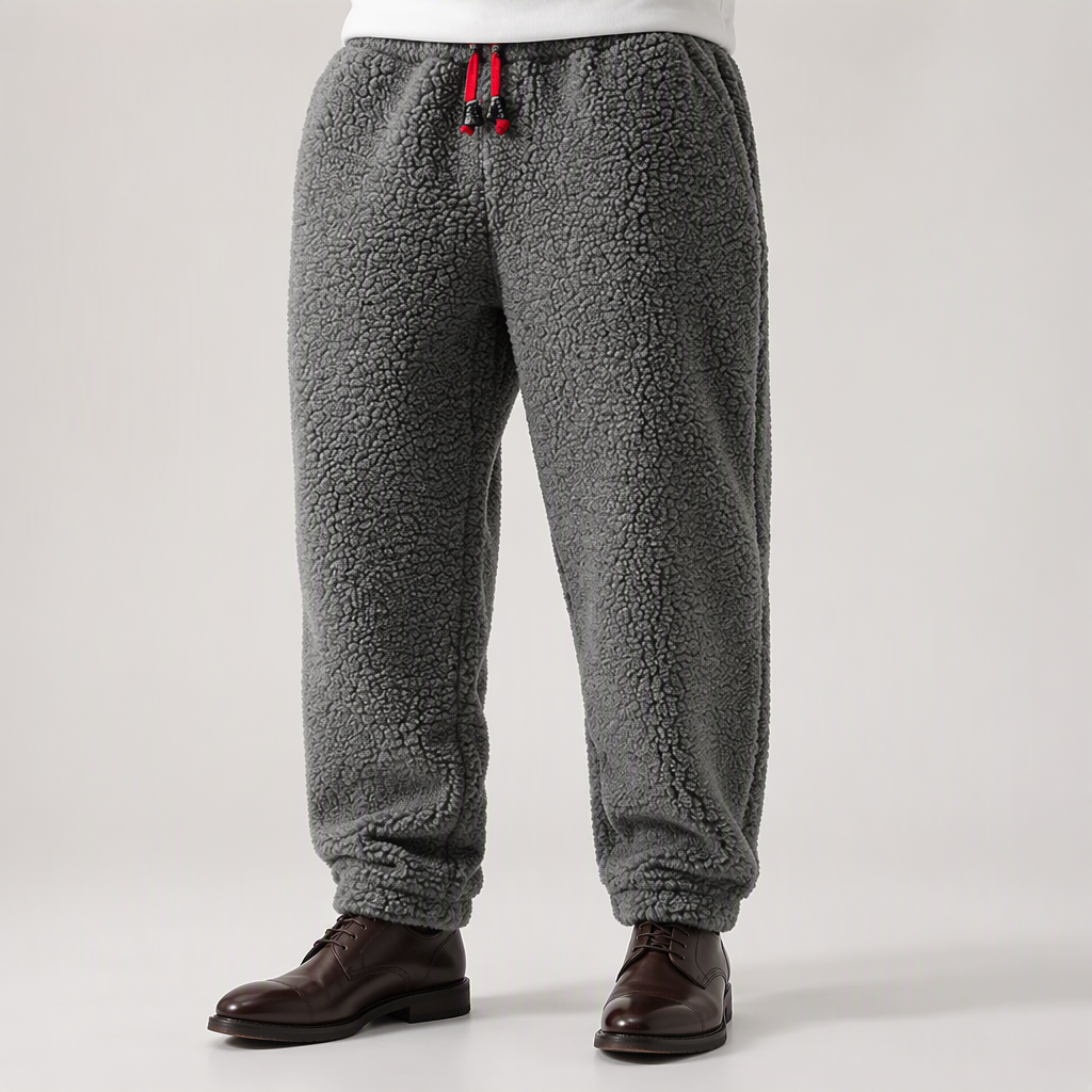 Roscoe | Mens Fleece Lined Padded Warm Winter Trousers, Grey
