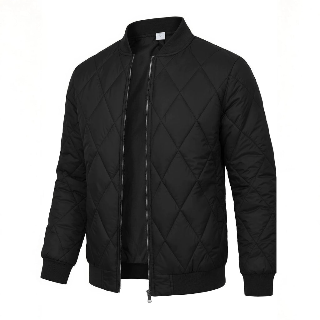 Roscoe | Mens Quilted Bomber Winter Jacket, Black