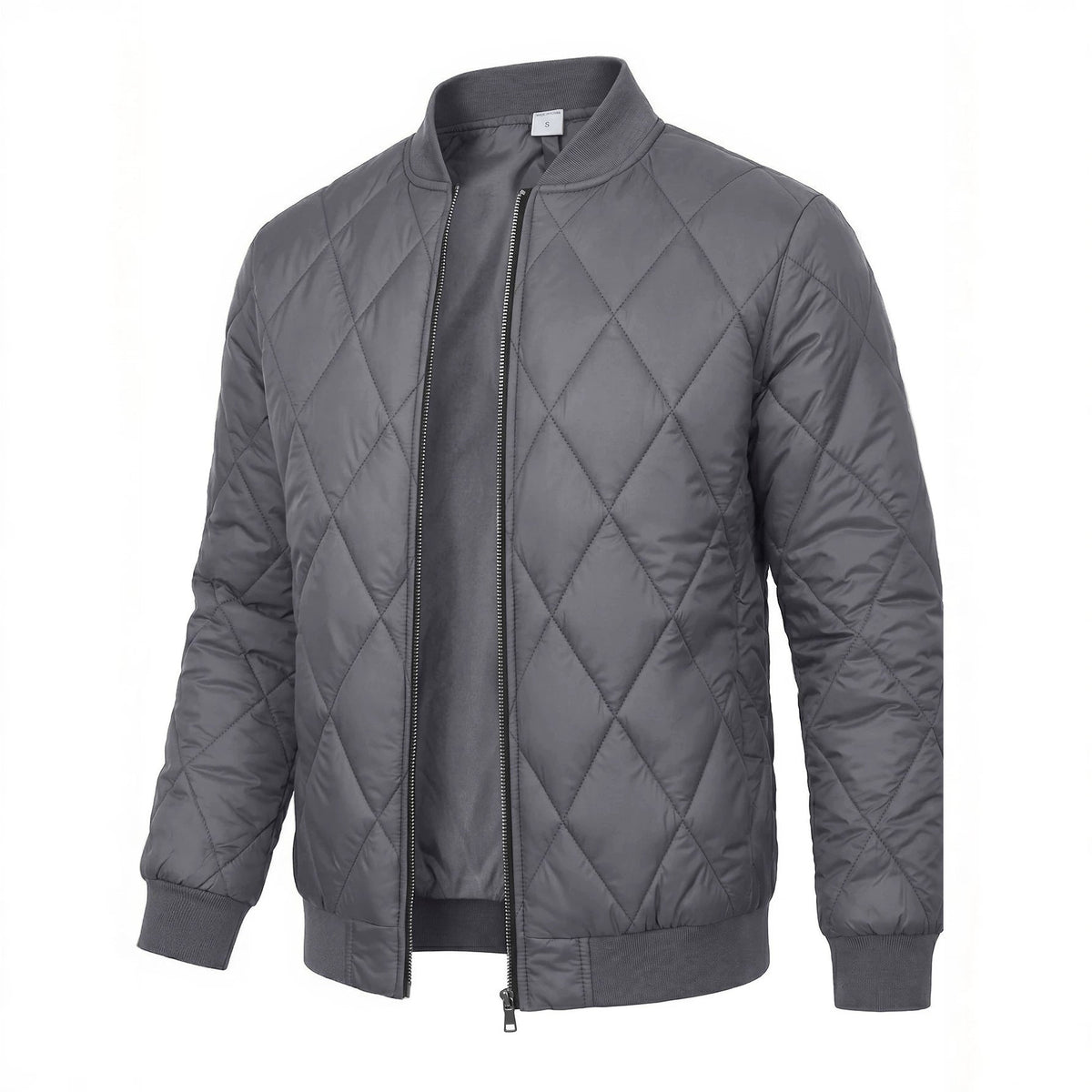 Roscoe | Mens Quilted Bomber Winter Jacket, Grey
