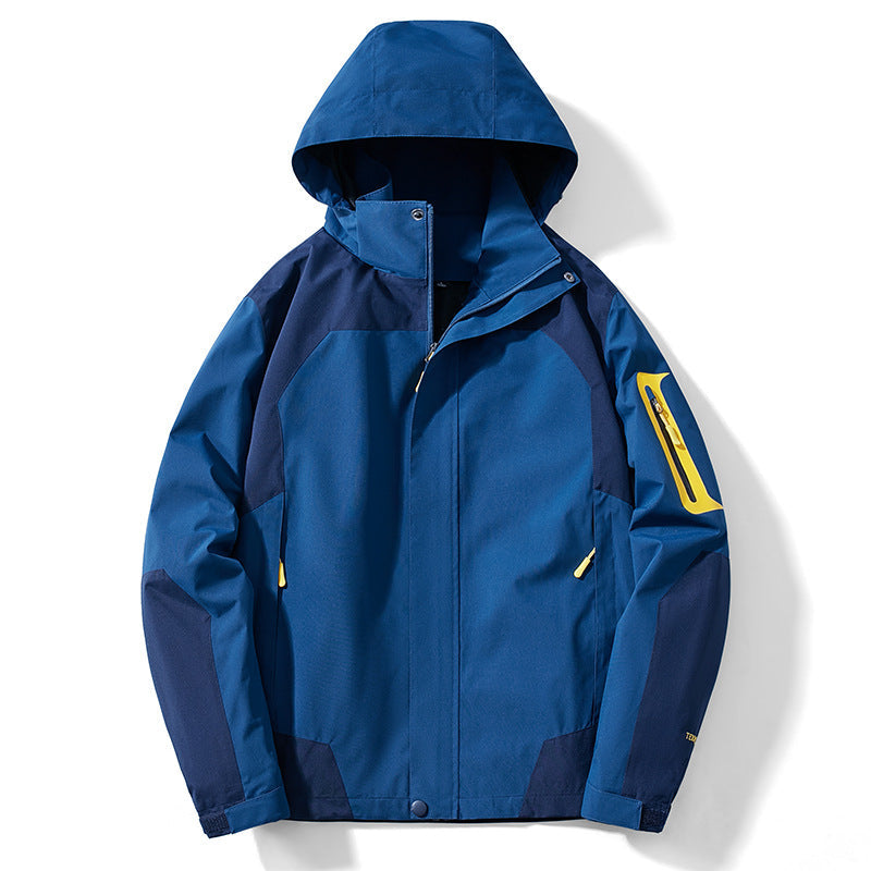 Rupert | Waterproof Hooded Windbreaker Jacket, Mens Denim Blue