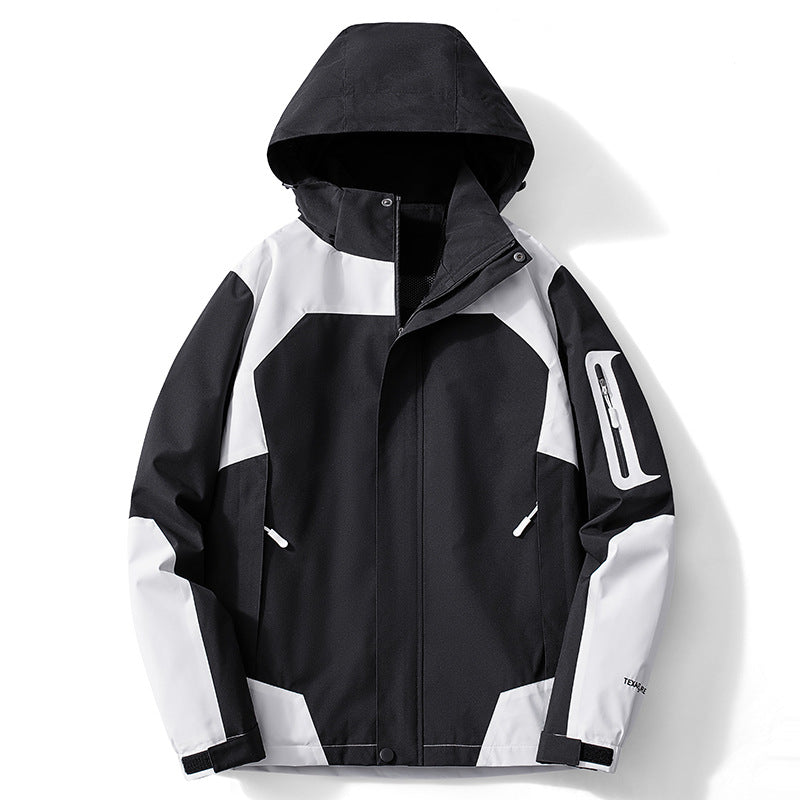 Rupert | Waterproof Hooded Windbreaker Jacket, Womens Black White