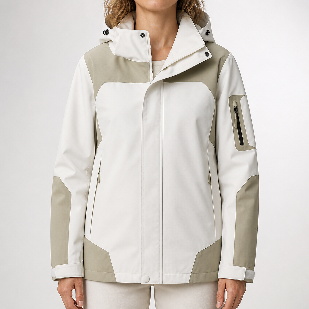 Rupert | Waterproof Hooded Windbreaker Jacket, Womens Green White