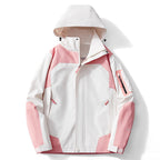 Rosalind Waterproof Hooded Windbreaker - Pink White