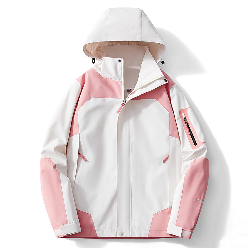 Rupert | Waterproof Hooded Windbreaker Jacket, Womens Pink White