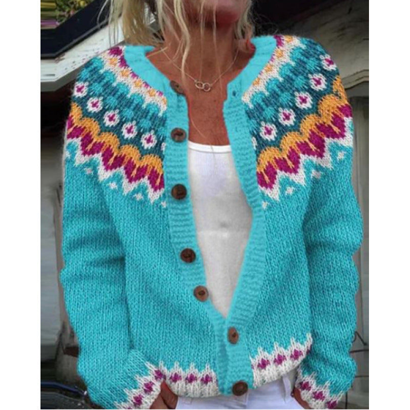 Sabrina | Womens Digital Printed Cardigan Sweatshirt Jacket Spring Autumn - 10